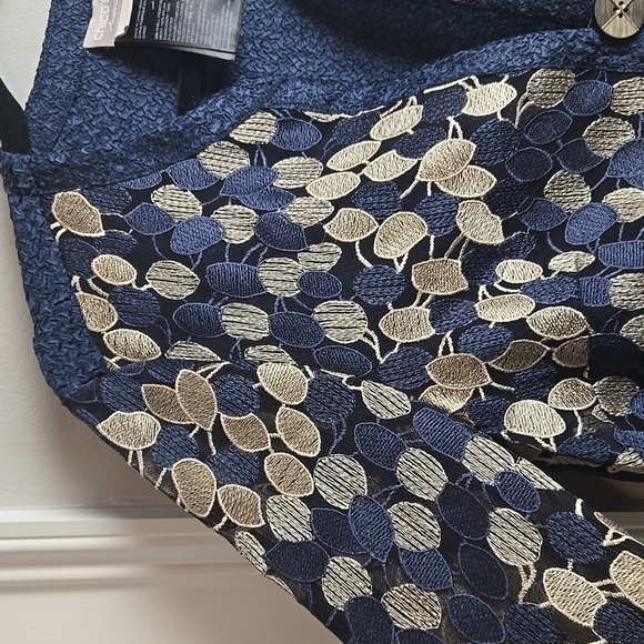 Chico's-Jacket Travelers Collection Blue Trapeze-Size 1 (8/10 Medium) - Picture 12 of 17